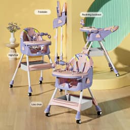 OWJHE Multi-functional folding Baby Seat Toddler Eating Chair Baby High Chair for Dinner Baby Feeding Chair with 4 Wheels