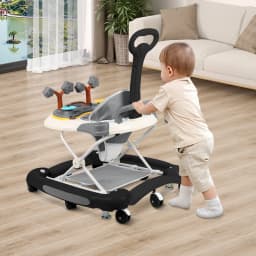 Baby Walker With Activity Center, Toy For First Steps With Play Arch, Height Adjustable, Baby Walker From 6 Months