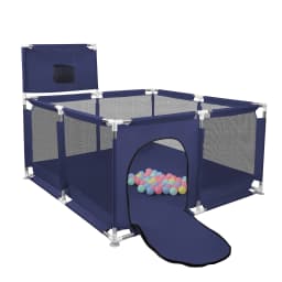 Baby Playpen, Children's Playpen, Baby Ball Pit, with Basketball Hoop, 126x126x66cm and as a Walking Aid
