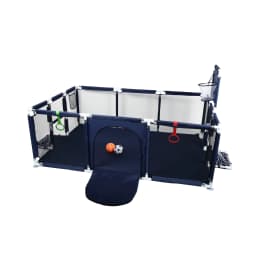 Baby Playpen, Children's Playpen, Baby Ball Pit, with Basketball Hoop, 126x126x66cm and as a Walking Aid