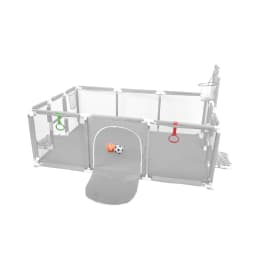 Baby Playpen, Children's Playpen, Baby Ball Pit, with Basketball Hoop, 126x126x66cm and as a Walking Aid