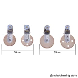 Mabochewing 50pcs Beech Wood Clips Round Clamp Style DIY Pacifier Chain Necklace Bracelet Accessories