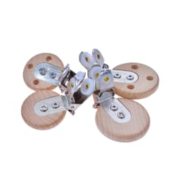 Mabochewing 50pcs Beech Wood Clips Round Clamp Style DIY Pacifier Chain Necklace Bracelet Accessories