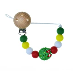 Mabochewing 50pcs Beech Wood Clips Round Clamp Style DIY Pacifier Chain Necklace Bracelet Accessories