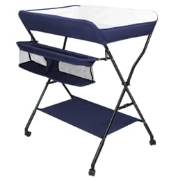 Foldable baby changing Table with Storage basket height 4 levels load 11kg 12 months blue/black/gray