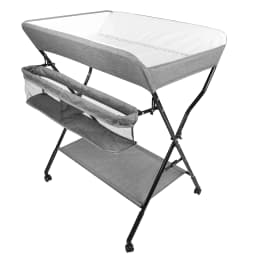 Foldable baby changing Table with Storage basket height 4 levels load 11kg 12 months blue/black/gray