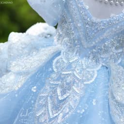 Girls Blue Party Dress Vestido Princess Gown BirthdayParty Kids Elegant Piano Recital Pageant Formal Wear Children Costumes