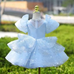 Girls Blue Party Dress Vestido Princess Gown BirthdayParty Kids Elegant Piano Recital Pageant Formal Wear Children Costumes