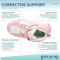 Princepard Kids Orthopedic Shoes, Arch Support Corrective Sneakers for Girls and Boys Correct Flat Feet and Tiptoe Walking