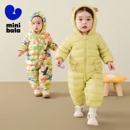 Mini Bala Kids Down Romper Winter Windproof Waterproof Cute Warm Jumpsuit