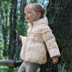 Dave Bella Girls Baby Cute Hooded Outerwear Winter Fashion Casual Sweet Floral Print Children Parkas Outdoor Tops Warm DB4254110