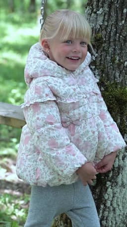 Dave Bella Girls Baby Cute Hooded Outerwear Winter Fashion Casual Sweet Floral Print Children Parkas Outdoor Tops Warm DB4254110