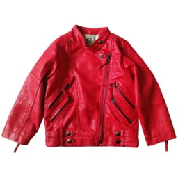 Luxury Kids Children Spring Autumn Leather Jacket for Tweens Girls Casual PU Coat Black Red Pink Color Leather Clothing 2-14 Y