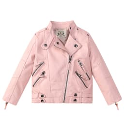 Luxury Kids Children Spring Autumn Leather Jacket for Tweens Girls Casual PU Coat Black Red Pink Color Leather Clothing 2-14 Y