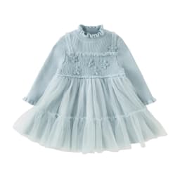 Dave Bella Girls Sweater Dress Autumn Winter Long Sleeves Kids Cotton Plush Lace Mesh Dress Outerwear Children Clothes DB4243419