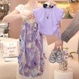 Summer Baby Girls Clothes Sets Outfits Kids Clothes Vest +Pants Children Clothing Set Fashion 3 4 5 6 7 8 9 10 11 12 Years Kids
