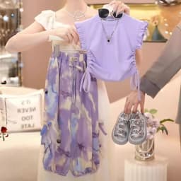 Summer Baby Girls Clothes Sets Outfits Kids Clothes Vest +Pants Children Clothing Set Fashion 3 4 5 6 7 8 9 10 11 12 Years Kids