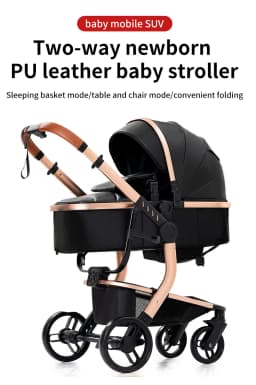 Baby Stroller 3 in 1 with Car Seat Newborn Baby Stroller Luxury Baby Carriage Travel System Foldable Reversible Pram Baby Cart Portable Pushchair Infant Carrier Bassinet for Newborns and Toddlers Can Sit Can Lie Compact Fold Four Wheel EVA Wheels