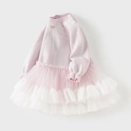 Dave Bella Autumn Spring Sweater Mesh Dress Girls Long Sleeves Party Princess Dress Children's Birthday Clothes DB1260665 