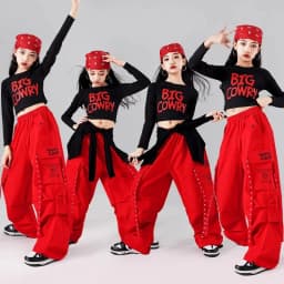 Girls Hip Hop Crop Top Colorful Cargo Pants Children Costumes Kids Streetwear Jazz K-pop Street Dance Girl Group Clothes Sets