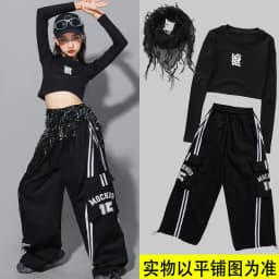 Girls Hip Hop Crop Top Colorful Cargo Pants Children Costumes Kids Streetwear Jazz K-pop Street Dance Girl Group Clothes Sets