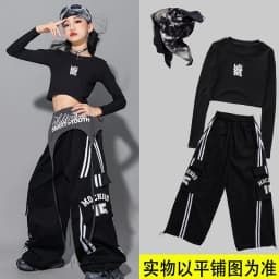 Girls Hip Hop Crop Top Colorful Cargo Pants Children Costumes Kids Streetwear Jazz K-pop Street Dance Girl Group Clothes Sets