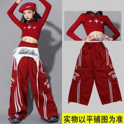 Girls Hip Hop Crop Top Colorful Cargo Pants Children Costumes Kids Streetwear Jazz K-pop Street Dance Girl Group Clothes Sets
