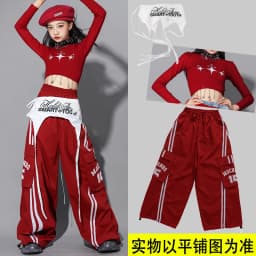 Girls Hip Hop Crop Top Colorful Cargo Pants Children Costumes Kids Streetwear Jazz K-pop Street Dance Girl Group Clothes Sets