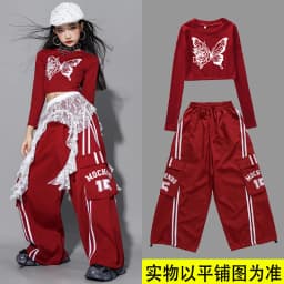 Girls Hip Hop Crop Top Colorful Cargo Pants Children Costumes Kids Streetwear Jazz K-pop Street Dance Girl Group Clothes Sets