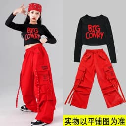 Girls Hip Hop Crop Top Colorful Cargo Pants Children Costumes Kids Streetwear Jazz K-pop Street Dance Girl Group Clothes Sets
