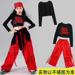 Girls Hip Hop Crop Top Colorful Cargo Pants Children Costumes Kids Streetwear Jazz K-pop Street Dance Girl Group Clothes Sets