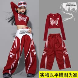 Girls Hip Hop Crop Top Colorful Cargo Pants Children Costumes Kids Streetwear Jazz K-pop Street Dance Girl Group Clothes Sets
