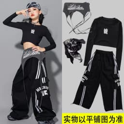 Girls Hip Hop Crop Top Colorful Cargo Pants Children Costumes Kids Streetwear Jazz K-pop Street Dance Girl Group Clothes Sets