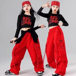 Girls Hip Hop Crop Top Colorful Cargo Pants Children Costumes Kids Streetwear Jazz K-pop Street Dance Girl Group Clothes Sets