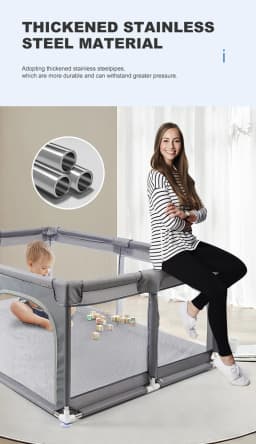 Lightweight Baby Playpen Indoor Playpen Newborn Suitable for Children Aged 0-6 Multi-Size Indoor Baby Playpen Easy to Assemble Stable Frame Independent Baby Play Area Comes with Small Balls Baby Activity Playpen Usable in Apartments Baby Playpen