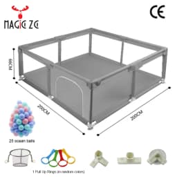 Lightweight Baby Playpen Indoor Playpen Newborn Suitable for Children Aged 0-6 Multi-Size Indoor Baby Playpen Easy to Assemble Stable Frame Independent Baby Play Area Comes with Small Balls Baby Activity Playpen Usable in Apartments Baby Playpen