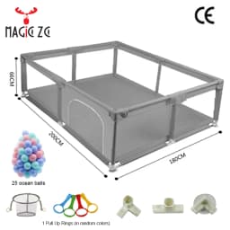 Lightweight Baby Playpen Indoor Playpen Newborn Suitable for Children Aged 0-6 Multi-Size Indoor Baby Playpen Easy to Assemble Stable Frame Independent Baby Play Area Comes with Small Balls Baby Activity Playpen Usable in Apartments Baby Playpen