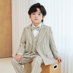 OLEKID New Children Boys Striped Suit Formal Elegant Handsome Boys Suit Kid Blazer Vest And Pants 4/5Pcs Suit 1-10Y Boy Costume