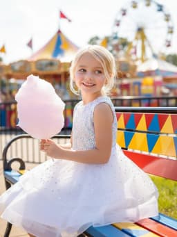 Summer Sequins Bow Party Dress For Girl Christmas Costume Elegant Wedding Princess Girls Dresses Lace Birthday Prom Gown Evening