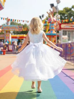 Summer Sequins Bow Party Dress For Girl Christmas Costume Elegant Wedding Princess Girls Dresses Lace Birthday Prom Gown Evening