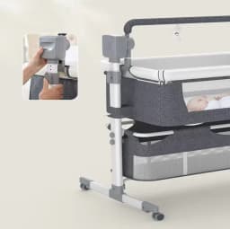 Electric Baby Cradle Bassinet Crib Cot Sleeper Bed Baby Bed Infant Bed Newborn Bed Baby Swing Rocking Bed Infant Swing Bassinet Bluetooth Music Player Remote Control Timer Adjustable Speed Foldable Portable Nursery Bed Quiet Motor Soft Mattress Safety