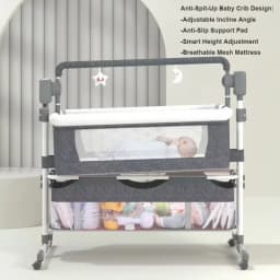 Electric Baby Cradle Bassinet Crib Cot Sleeper Bed Baby Bed Infant Bed Newborn Bed Baby Swing Rocking Bed Infant Swing Bassinet Bluetooth Music Player Remote Control Timer Adjustable Speed Foldable Portable Nursery Bed Quiet Motor Soft Mattress Safety