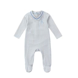 AP SS26 gingham plaid cotton pajamas children girl boy casual homewear dress set romper family matching clothing