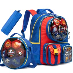 Boys Backpack Set with Lunch Bag & Pencil Case, School Backpack for Elementary & Middle School Boys, Casual Travel Daypack