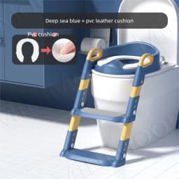 Foldable Toilet Training Seat with Stairs, Adjustable 6 Heights & Non-Slip Pedals for Kids 2-7 Years Old