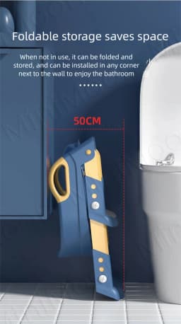 Foldable Toilet Training Seat with Stairs, Adjustable 6 Heights & Non-Slip Pedals for Kids 2-7 Years Old