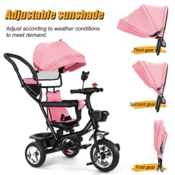 Tricycle, scalable, baby Trike, baby stroller, child 5 years, 9 months, foldable, practical accessories, Green/pink/black/red/blue/gray