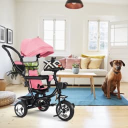 Tricycle, scalable, baby Trike, baby stroller, child 5 years, 9 months, foldable, practical accessories, Green/pink/black/red/blue/gray