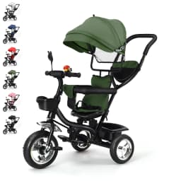 Tricycle, scalable, baby Trike, baby stroller, child 5 years, 9 months, foldable, practical accessories, Green/pink/black/red/blue/gray