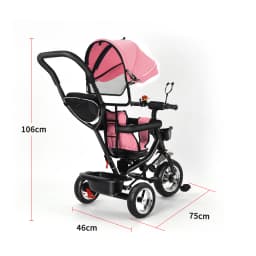 Tricycle, scalable, baby Trike, baby stroller, child 5 years, 9 months, foldable, practical accessories, Green/pink/black/red/blue/gray